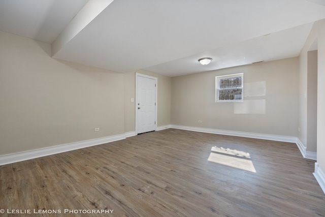 interior space with hardwood / wood-style flooring