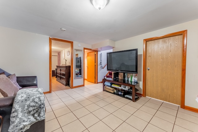 view of tiled living room