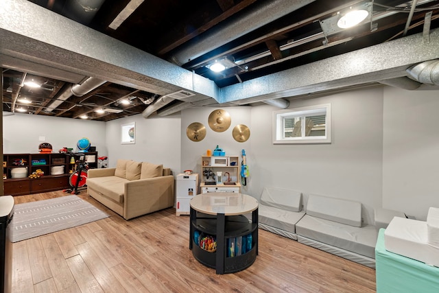 interior space with hardwood / wood-style flooring