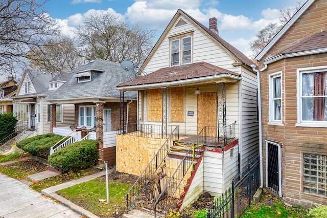 view of front of house with covered porch