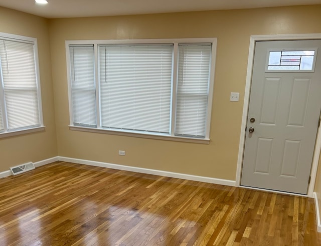 foyer entrance featuring light wood-type flooring