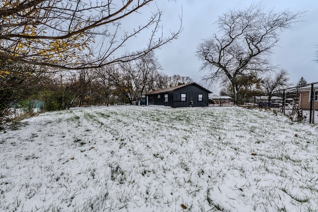 view of snowy yard