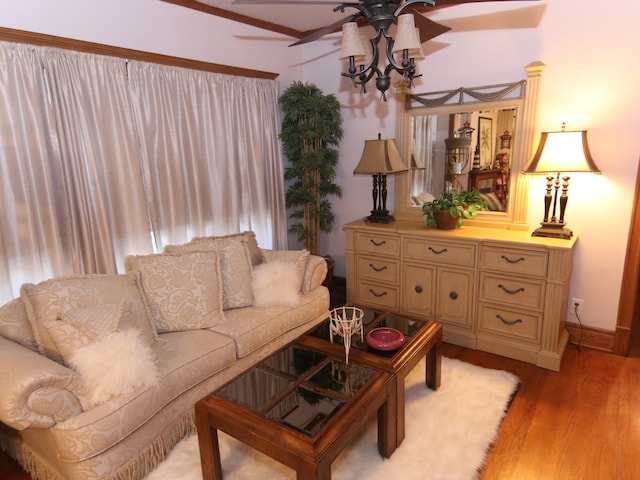 living room with light hardwood / wood-style floors