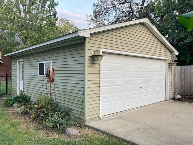 view of garage