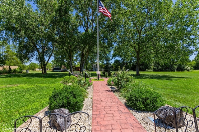 view of community with a lawn