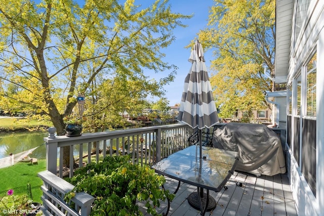 184 Eon Ln, Wilmington, IL 60481 - deck with a water view and grilling area