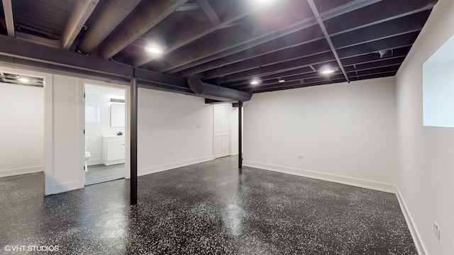 basement featuring a wealth of natural light