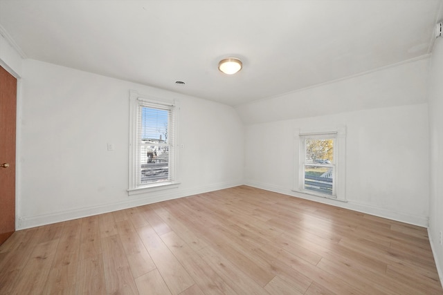 unfurnished room with light hardwood / wood-style floors