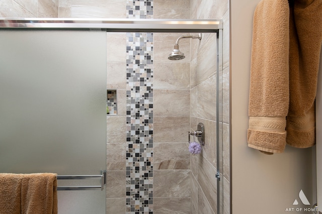 bathroom featuring walk in shower