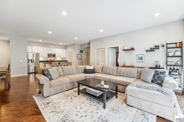 living room featuring hardwood / wood-style flooring