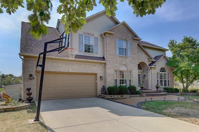 view of front of house with a garage