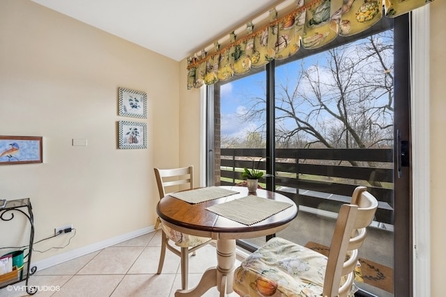 view of tiled dining space