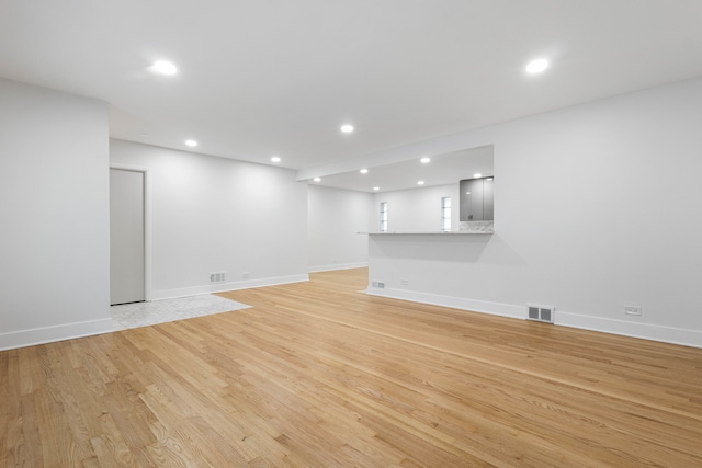 unfurnished living room featuring light hardwood / wood-style floors