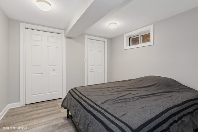 bedroom featuring light hardwood / wood-style flooring