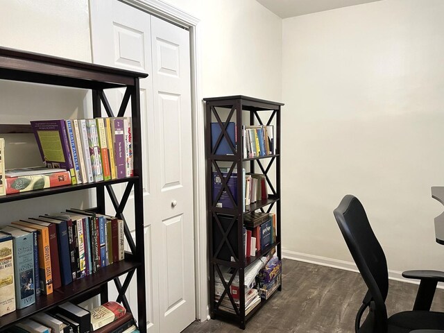 office featuring dark hardwood / wood-style floors