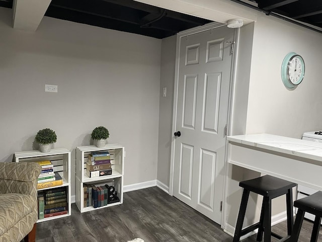 interior space featuring dark hardwood / wood-style flooring