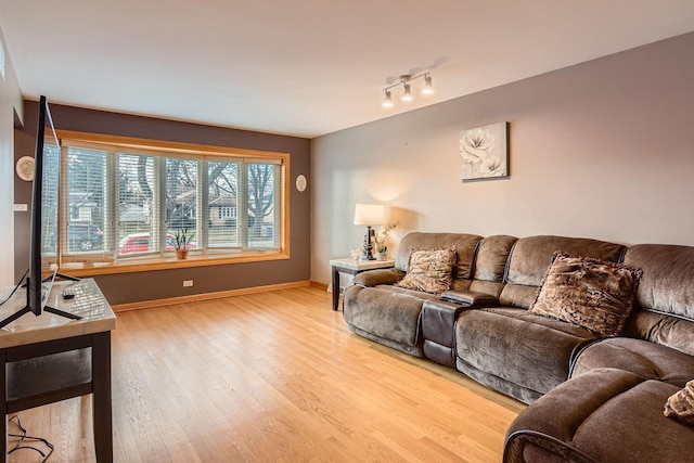 living room featuring light hardwood / wood-style floors