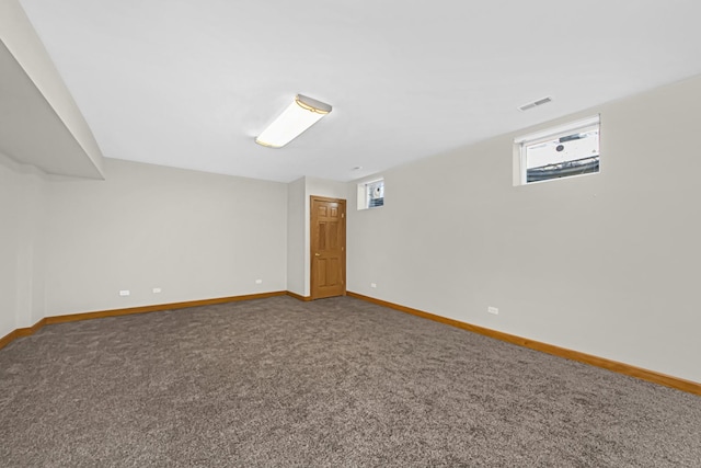 basement featuring carpet