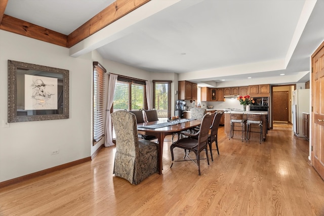 dining area featuring light hardwood / wood-style floors