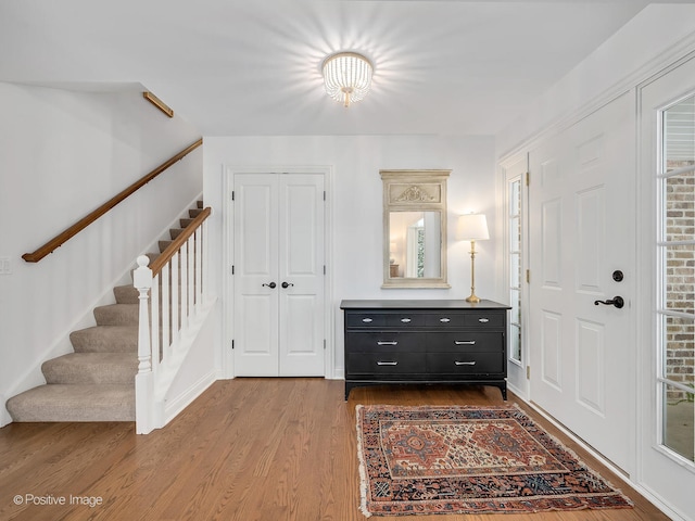 entryway featuring hardwood / wood-style flooring and a wealth of natural light