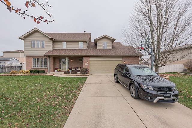 view of front property featuring a front yard