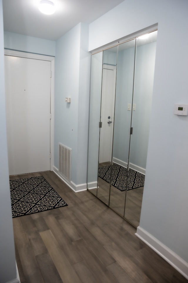 entrance foyer with dark wood-type flooring