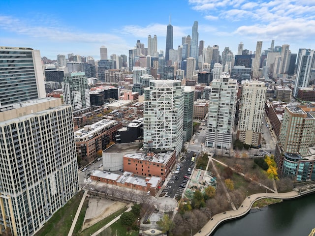 view of city with a water view