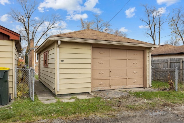 view of outbuilding with a garage