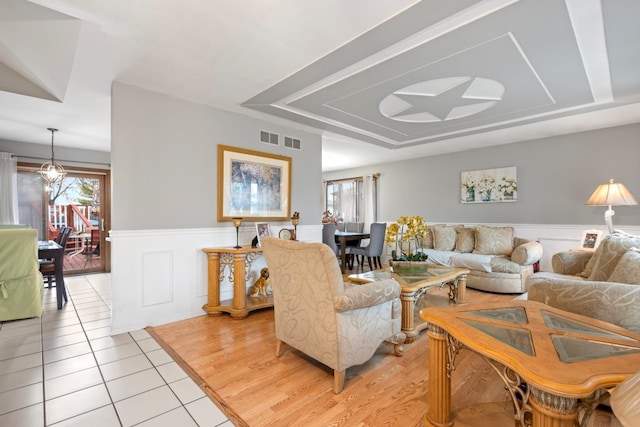 view of tiled living room