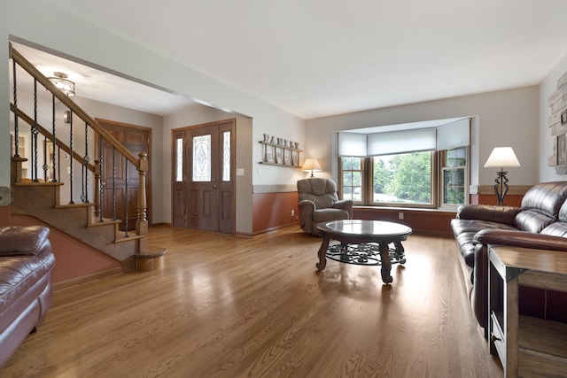 living room featuring wood-type flooring