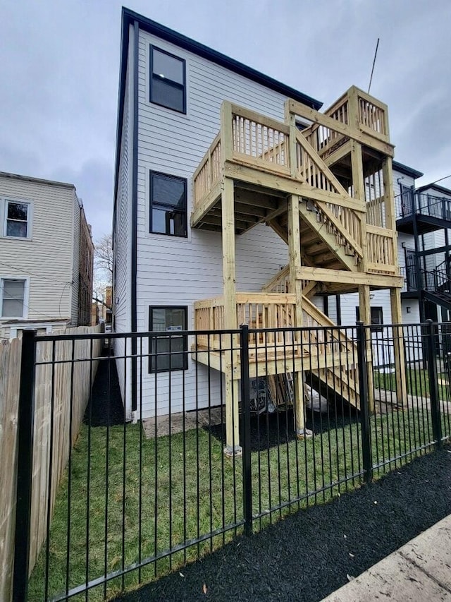 exterior space featuring a yard and a deck