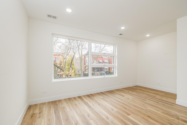 empty room featuring light wood-type flooring