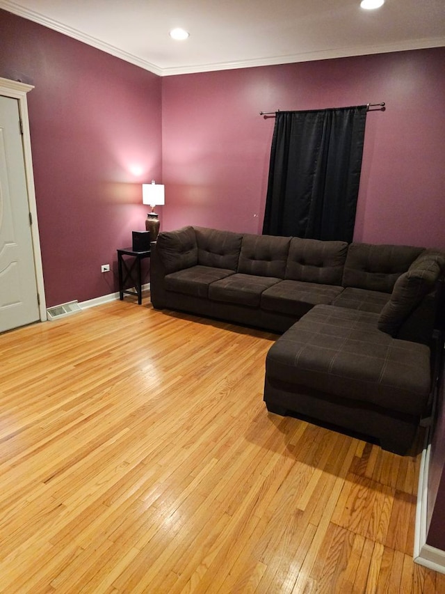 living room with light wood-type flooring