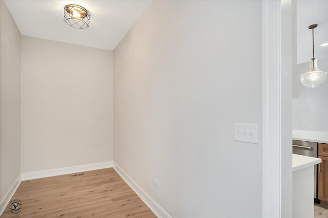 interior space with light hardwood / wood-style flooring