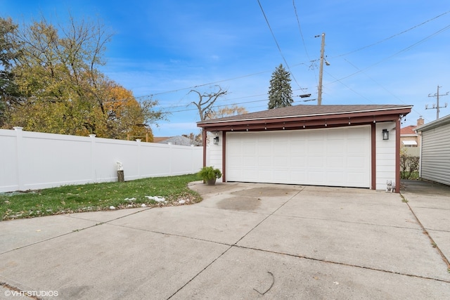 view of garage