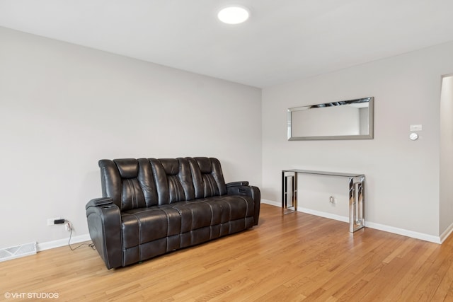 living room featuring light hardwood / wood-style floors