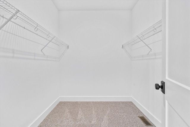 spacious closet with carpet floors