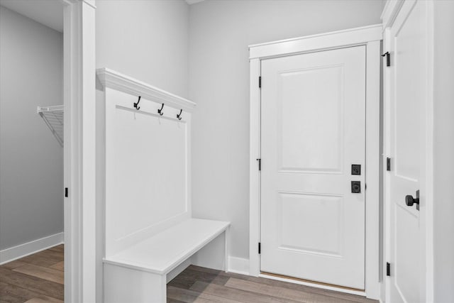 mudroom featuring hardwood / wood-style flooring