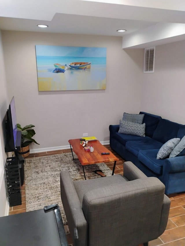 living room featuring hardwood / wood-style flooring