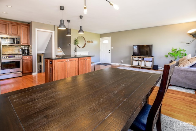 dining area featuring light hardwood / wood-style flooring