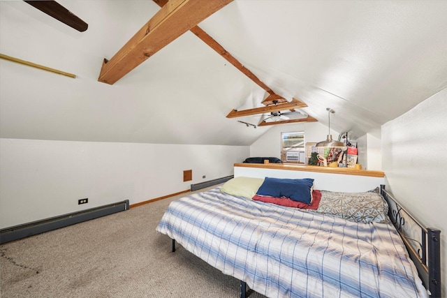 3820 W 117th St, Alsip, IL 60803 - bedroom with a baseboard radiator, carpet floors, and a ceiling fan