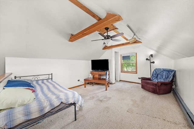 3820 W 117th St, Alsip, IL 60803 - bedroom with a baseboard radiator, carpet flooring, and ceiling fan