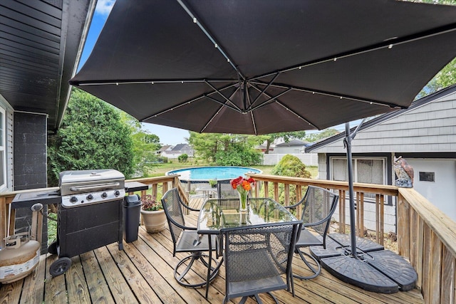 3820 W 117th St, Alsip, IL 60803 - wooden terrace with grilling area and outdoor dining space