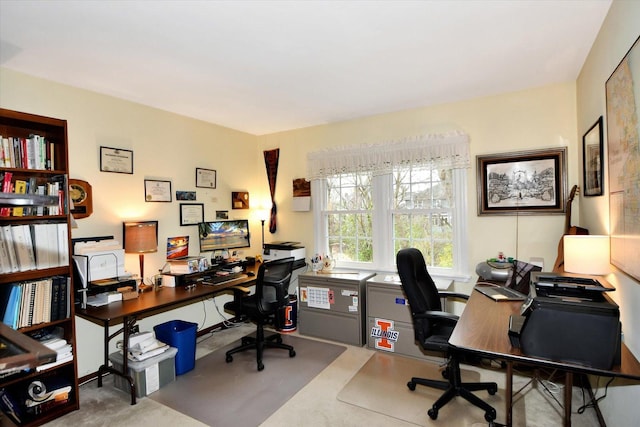 view of carpeted office