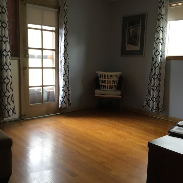 interior space with light hardwood / wood-style flooring and a healthy amount of sunlight