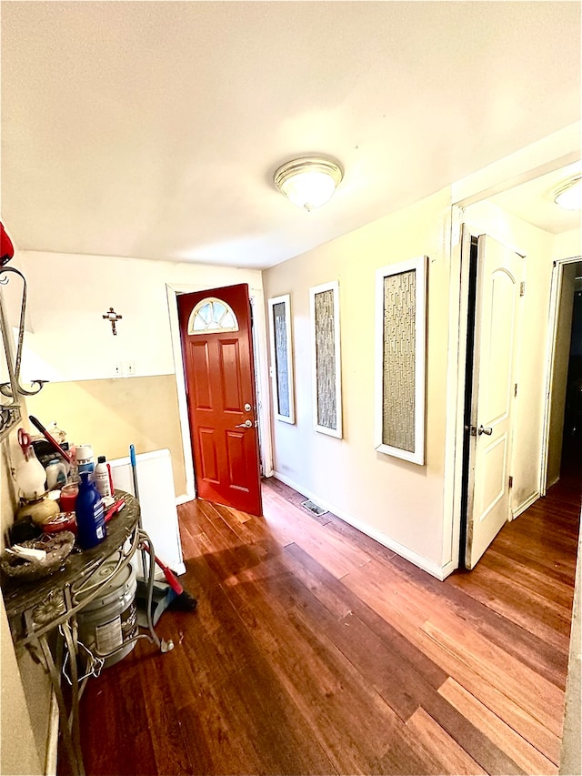 foyer featuring wood-type flooring