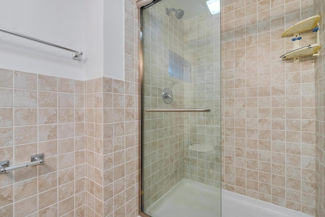 bathroom featuring walk in shower