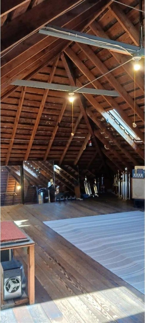 view of unfinished attic