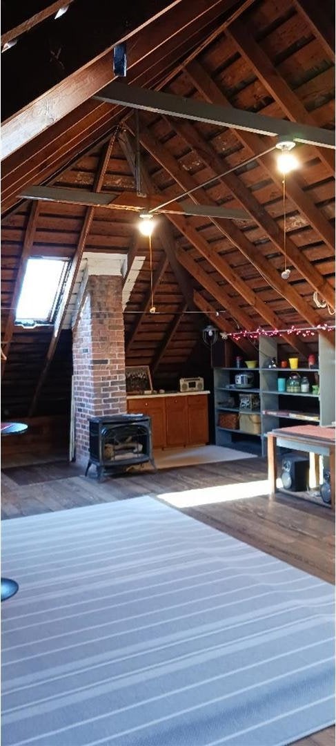 view of unfinished attic