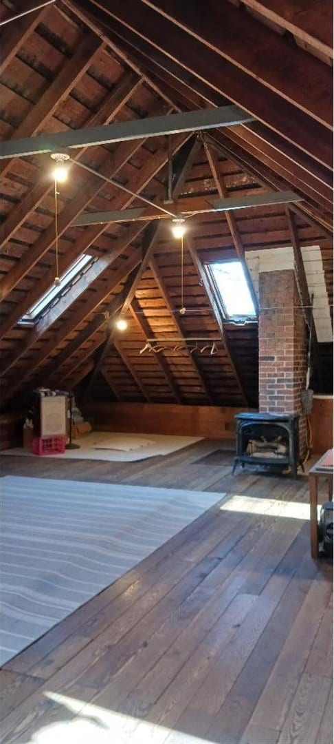 view of unfinished attic